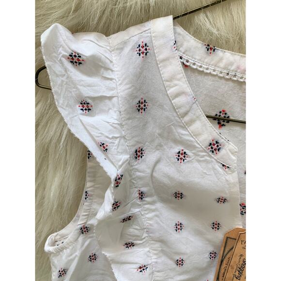 FAT FACE MOLLIE White Jacquard Frill Sleeveless Ruffle Blouse  Sz 4 NWT - Picture 3 of 15
